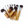 Bambuhandtag Makeup Brushes Set Professional Cosmetics Brush Kits Foundation Eyeshadow Brushes Kit Make Up Tools 11pcsset ZZ