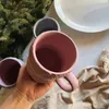 Mugs 450ML Colorful Wool Ceramics with Handle Coffee Milk Tea Cute Cups Home Office Drinkware Breakfast Cup Couple Gifts 231013