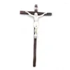Naszyjniki wiszące Cottvooden Cross Cross Catholic Duże posąg Modlitwa ręcznie wiszące ozdobne ozdoby Dekoracja rzemiosła
