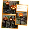 1pc Halloween Jack-o-Lantern Solar Lamp, For Outside Outdoor Patio Lamp, Halloween Outdoor Decor, Lawn Solar Lamp, Solar Yard Decor Resin Orange Pumpkin, Halloween Decor