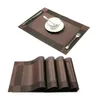 Placemats洗えるPVCダイニングテーブルマット耐熱性織物ビニールプレイスキッチンテーブル7色pnrki