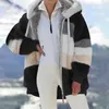 Manteau en fourrure de mouton à capuche douce pour femme, sweat-shirt coloré, vêtements d'extérieur chauds d'hiver, vestes amples Vintage pour dames