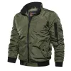 Herrjackor Militärjacka Men Slim Bomber Jacket Aurumn Winter Men Ytterkläder Casual Long Sleeve Jackes and Coats Mens Clothing Plus Size