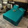 Bed Skirt Elastic Skirt Fitted Sheet Set Or Pillowcase Home Ruffle Double Bed Cover Quilting Bedspread Polyester Mattress Linen Protector 231013