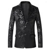 Mäns kostymer 2023 Spring Slim Leopard Print Suit Jackets Brand Men Blazer Fashion Long Sleeve One Button Jacket Plus Size 5xl200m