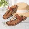 Sandaler European och amerikansk modestil 2023 Clip-on för kvinnor som bär på strandstorlekarna 36-41