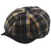 Berets HT3971 Berets Autumn Winter Hats For Men Women Vintage Plaid Octagonal Sboy Cap Retro Artist Painter Wool Beret Hat Beret Cap 231013