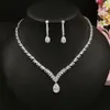 Set di gioielli con ciondoli Beidal Collana e orecchini da sposa con zirconi cubici Set di gioielli da sposa in cristallo di lusso per damigelle d'onore 21032275y