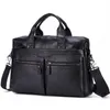 Briefcases Black Men Genuine Leather Handbags Large 14" Laptop Messenger Bags Business Men s Travel Shoulder Briefcase 231013