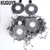 KUGUYS Round Vintage Records Dangle Earrings for Womens Fashion Jewelry Acrylic Custom Drop Earrings Girl's Gift158a