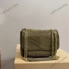 Designer väskor kvinnor loulou puffer mocka messenger väska y quiltad läder crossbody handväska lady dubbelkedja remmar axel handväskor 231013