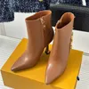Fashion luxury designer women boots Designer nude boots ladies the high heel short boots pointed low heel sheepskin career boots lazy cocktail dinner dress boots