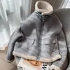 Parkas en duvet pour femmes 2023 hiver veste en laine d'agneau en daim pour femmes Streetwear manteau en peau de mouton en vrac épaissi Parka moto Biker vêtements d'extérieur 231013