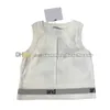 Canotte da yoga da donna Top con lettere Jacquard Crop Top T-shirt sportiva da palestra estiva Gilet lavorato a maglia di lusso da donna