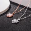 Fashion Snowflakes Pendant Necklace Women S925 Cubic Zirconia Designer 925 Sterling Silver Clavicular Chain Jewelry Gifts J998 with box