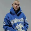 Sweats à capuche pour hommes, automne et hiver, Style Hip Hop, GRAFFITI de rue pour hommes, manteaux bleus surdimensionnés, 2023, 231013