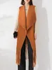 Trench da donna Miyake Fold 2023 Gilet autunno e inverno Cardigan ampio Cappotto lungo con scialle con frange sul risvolto