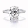 Ganzes klassisches Ringset aus 925er-Sterlingsilber mit ovalem 3-Karat-Diamant, Verlobungs- und Ehering für Damen, Braut-Bijoux273v