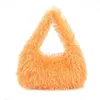 Evening Bags Japan and South Korea Autumn Winter New Plush Handheld Underarm Bag Candy Color Cute Fashion Cotton Small Square