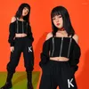 Stage Wear Sweatshirt Tops Jogger Pants Jazz Dancing Street Clothes Girls Hip Hop Carnival Cheerleader Costume Clothing Kids Crop