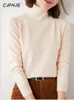 Women's Sweaters CJFHJE White Turtleneck Casual Autumn Winter Women Jumpers Knitted Purple Tops Pullovers Black Cashmere Sweater Female