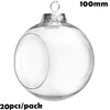 Christmas Decorations Promotion - 20 Pieces x DIY Paintable/Shatterproof Christmas Decoration Ornament 100mm Plastic Window Opening Bauble Ball 231013