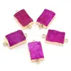 Pendant Necklaces Natural Semi-precious Stone Crystal Teeth Connector Rectangular Charms For Jewelry Making DIY Necklace Accessories 1PC