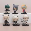 Mascot Costumes 6pcs/1set Arknights Anime Figure Amiya 10cm Q Version Animation Game Cute Pvc Model Toy Doll Bagged Collect Ornaments Gift