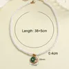 Pendant Necklaces Moon Sun Star Zircon Inlay Imitation Pearl Necklace For Women Collar Stainless Steel Clasp Gold Color