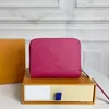 Cartera de diseñador para mujer con caja, tarjetero, monedero, moda de lujo, descuento al por mayor, envío gratis, letras de flores en relieve