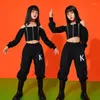 Stage Wear Sweatshirt Tops Jogger Pants Jazz Dancing Street Clothes Girls Hip Hop Carnival Cheerleader Costume Clothing Kids Crop