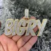 Buss Down Hip Hop Jewelry Custom Name Initial Baguette Iced Out Moissanite Diamond Pendants