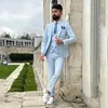 Herrenanzüge Mode Männer Slim Fit 3 Stück Männlicher Bräutigam Trauzeugen Hochzeit Smoking Blazer Weste Hosen Trajes De Hombre