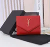 Mulheres Designer Carteiras Luxurys Envelope Moeda Bolsa Moda Metal Carta Marca Titulares de Cartão Curto 16 Cores Mulher de Alta Qualidade Pequena Bolsa de Embreagem com Caixa Original