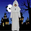 Tema traje halloween monge wicca manto robe para homens e mulher larp bruxa vem festa de carnaval fantasma vampiro cosplay vestido dw002l231013