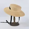 Bérets unisexe crème solaire grand bord chapeau de loisirs casquettes de plage décontracté papier paille chapeau de soleil