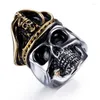 Cluster Rings europeiska och amerikanska modepersonlighet Classic Special Forces Officer Skull Ring Men Rock Biker Jewelry Wholesale