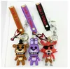 3D Anime Figure Keychains Cartoon Soft Rubber PVC Halloween Horror Toy Bear Keychains