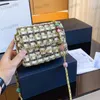 23p Fashion Womens Tweed Sac en laine mini sac à bandoulière 18 cm en or