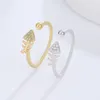 Wedding Rings Trendy Fishbone Ring For Women Inlaid Zircon Adjustable Opening Finger Party Gifts Arrivals 2023 Jewelry
