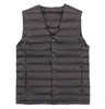 Mens Vests Man Ultra Light Down Vest Spring Autumn Sleeveless VNeck Vest Male Casual Winter Collarless Waistcoat 231013