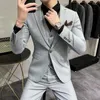 Ternos masculinos boutique 5xl (calças blazer colete) estilo italiano elegante moda negócios casual fino cavalheiro terno formal 3 peças