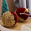 Juldekorationer lyxiga flockar 4st Red Glass Ball Christmas Ornaments Year Sale Xmas Tree Decoration Adornos Navidad Enfeites DE 231012