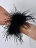 Sleevelet Arm Sleeves 1PCS Natural Ostrich Feather Cuffs Fluff Wristband Fur Beautiful Colored Plume Bracelet Hair Accessories Anklet Slaps on Sleeves 231012