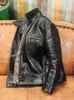 Мужская кожаная байкерская куртка из искусственной кожи YWTSCH в американском стиле 1930 года с чайным сердечником и тонкими лацканами, весенне-осенняя короткая 231012