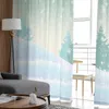 Curtain Christmas Tradition Nordic Snowflake Drawf Voile Sheer Curtains Living Room Tulle Window Curtain Bedroom Drapes Home Decor 231013