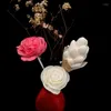 Decorative Flowers White Wood Chip Rose Handmade Wedding Bouquet DIY Decoration With Hand Dyed Flores 10cm Diameter For Home Store Decor