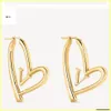 Büyük boyutlu kadınlar çember küpeler moda mektubu aşk altın saplama küpeleri bayan lüks tasarımcı kalp küpe markaları mücevherler bütün 21263n