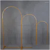 Party Decoration Wedding Arch Prop Kit Birthday Balloon Flower Stand Lawn Round Iron Ring Bow Golden Dh1Qx