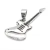 Pendant Necklaces Rock Roll Style Guitar 316L Titanium Steel Fashion Jewelry Punk